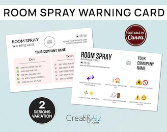Waarschuwingskaart spatwater, bewerkbare canvassjablonen, afdrukbare gids met onderhoudsinstructies voor sprayen, minimalistisch pakket voor kleine bedrijven