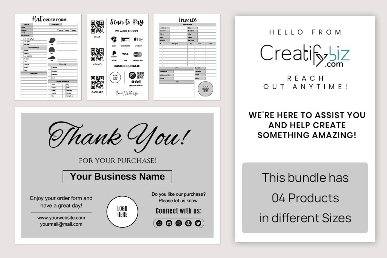 Editable Hat Order Form Template, Canva Invoice & Tracker (digital ...