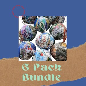 6 Pack Bundle Hand Illustrated Travel Mini-Globe Ornaments Souvenirs image 1