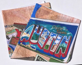 Hand-Drawn Austin, TX Tea Towel