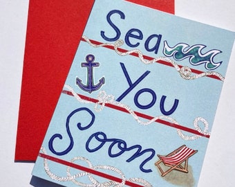 NEW Hand-Drawn Sea You Soon Card