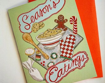 NEW Hand-Drawn "Season's Eatings" Holiday Card