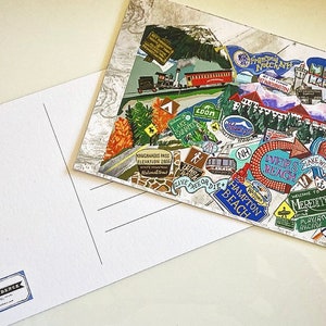 NEW Hand-Drawn New Hampshire Recreational Sites Postcard image 2