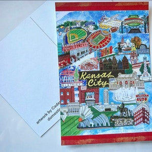 NEW Hand-Drawn Kansas City Sites Postcard image 3