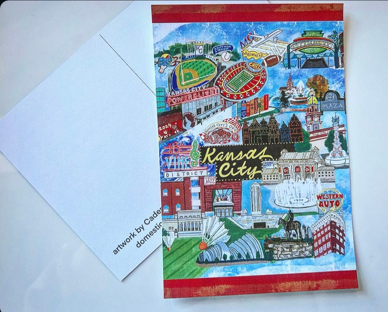 NEW Hand-Drawn Kansas City Sites Postcard image 3