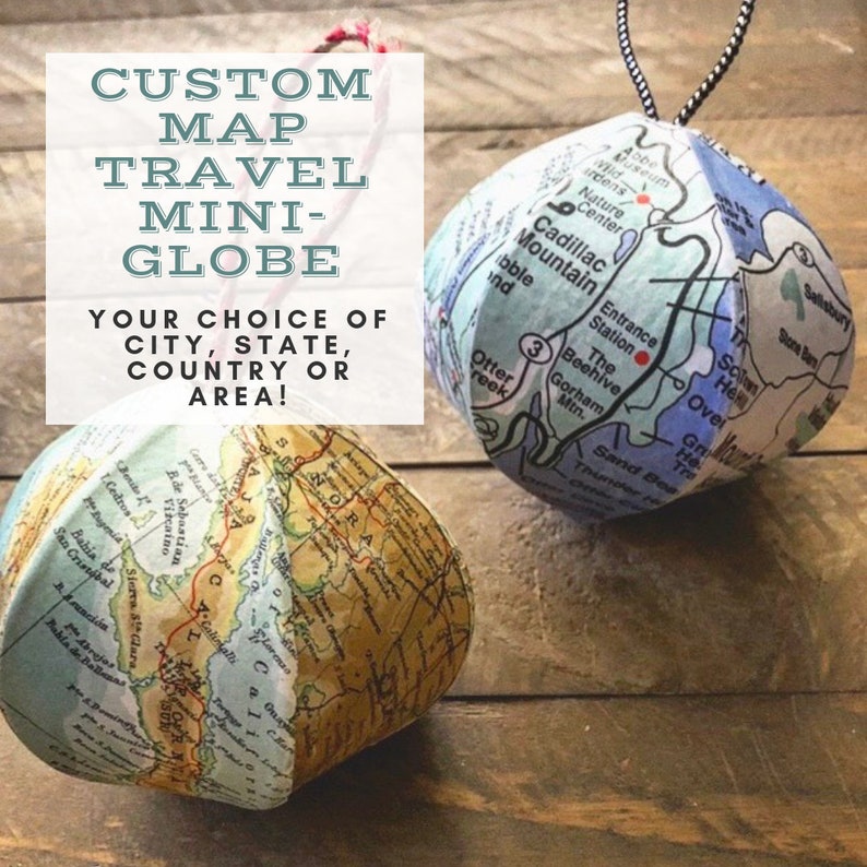 Christmas Ornament Souvenir Wholesale Custom 6-sided Mini-Globe You pick the city state country area