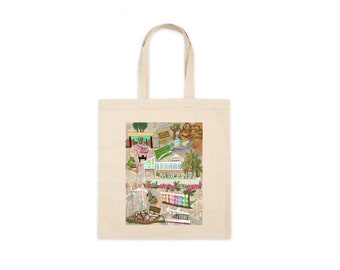 Hand-Drawn Palm Springs /Joshua Tree, CA Printed Cotton Standard Tote- Made to Order