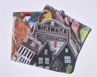 Hand-Drawn Salem, MA Tea Towel