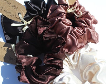 Multi Natural Color Satin Scrunchy Set - Etsy display picture 3