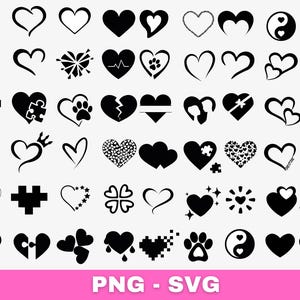 Herz Bundle Cut File, Herz Cut Files, digitaler Download, Herz ClipArt, Valentinstag Herz, Hund, Katzenpfote Herz, SVG, PNG,