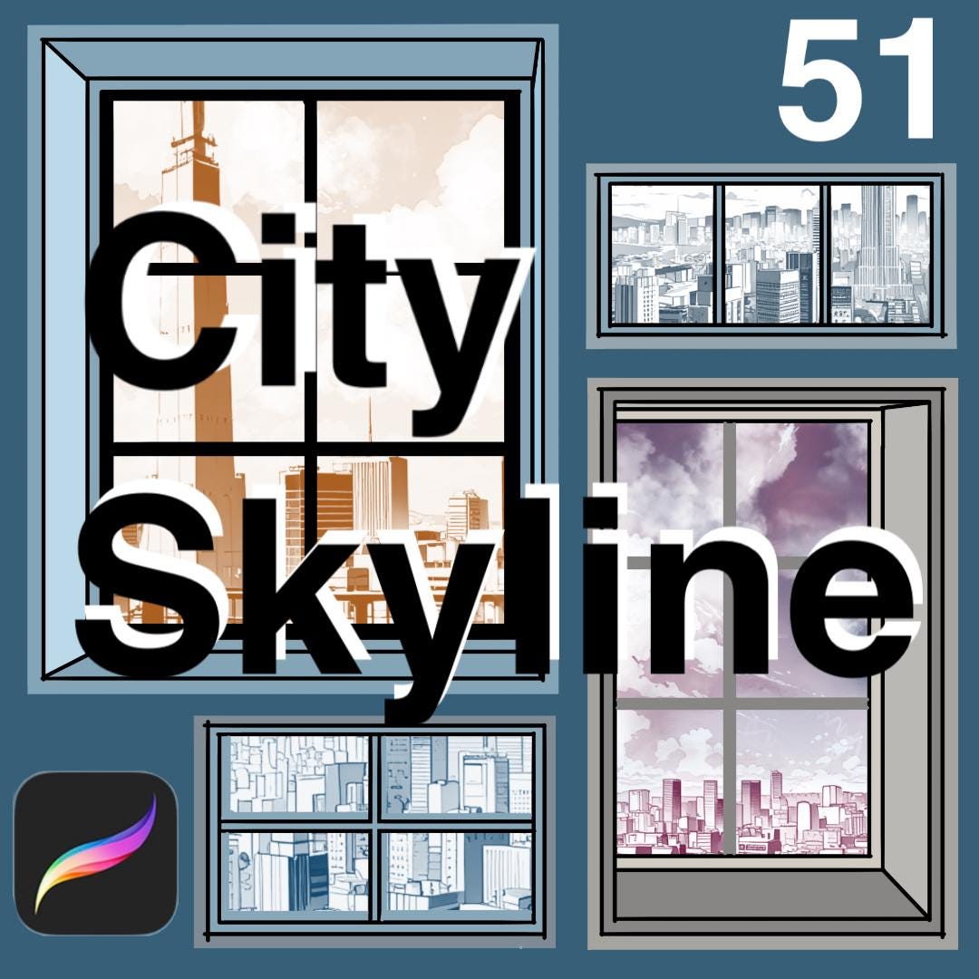 51 City Skyline Brush Stamps for Procreate (digital Download) - Etsy