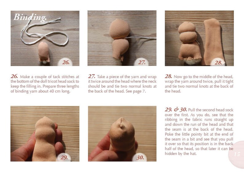 TUTORIAL PATTERN DIY EBook Babies First Doll in English Snuggle Doll Waldorfdoll Instant Download Tutorial Step by Step Instruction image 4