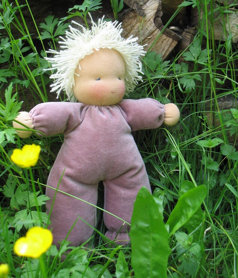 Rose Cuddle Baby according to waldorf pedagogy whith blond Hair image 4