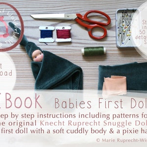 TUTORIAL PATTERN DIY EBook Babies First Doll in English Snuggle Doll Waldorfdoll Instant Download Tutorial Step by Step Instruction image 1