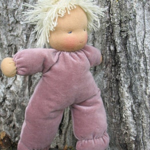 Rose Cuddle Baby according to waldorf pedagogy whith blond Hair image 3