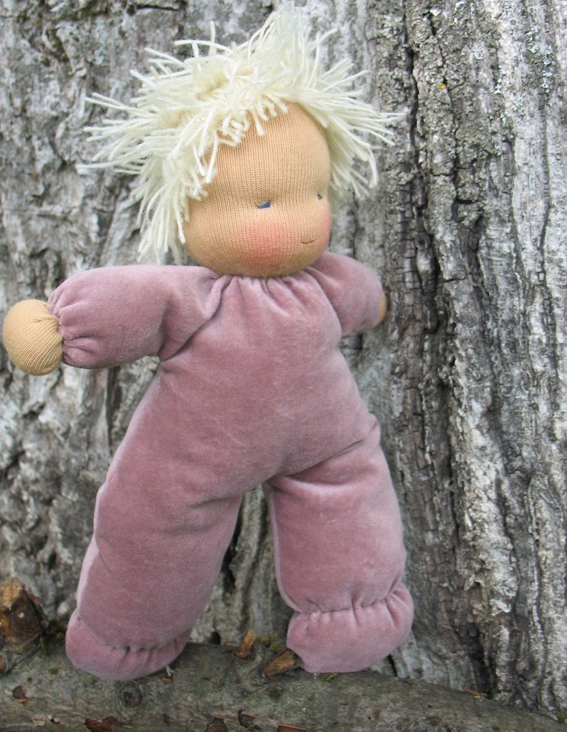 Rose Cuddle Baby according to waldorf pedagogy whith blond Hair image 3