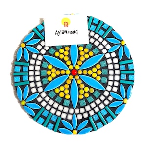 Elegant and colorful handmade mosaic trivet