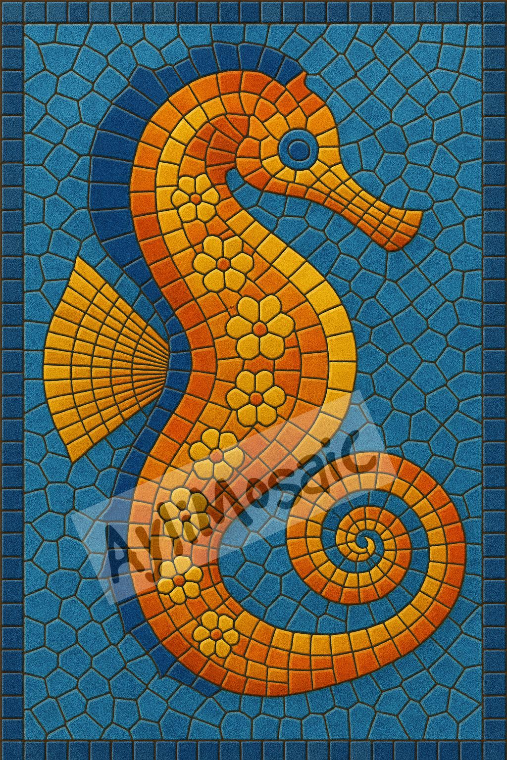 Pack of 17 Templates - Seahorse Mosaic Patterns | Printable Templates ...