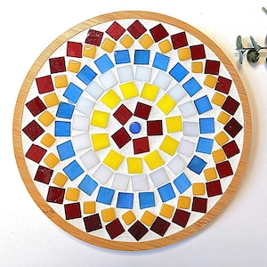 Elegant and colorful handmade mosaic trivet