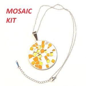 DIY Mosaik-Halsketten-Schmuckset aus Edelstahl. Bastelset