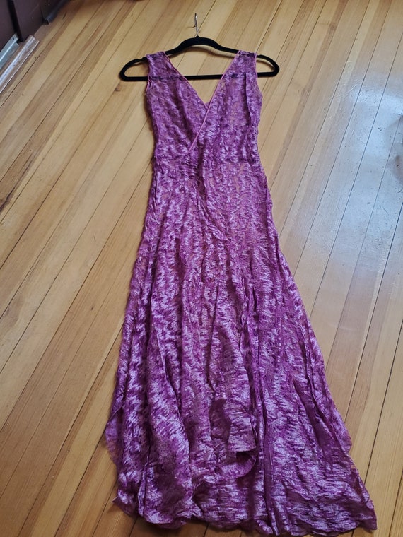 1920s Purple Lace Flapper Dress xxs