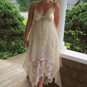 Golden Goddess Bohemian Lace Party Dress by Arlettemichelle