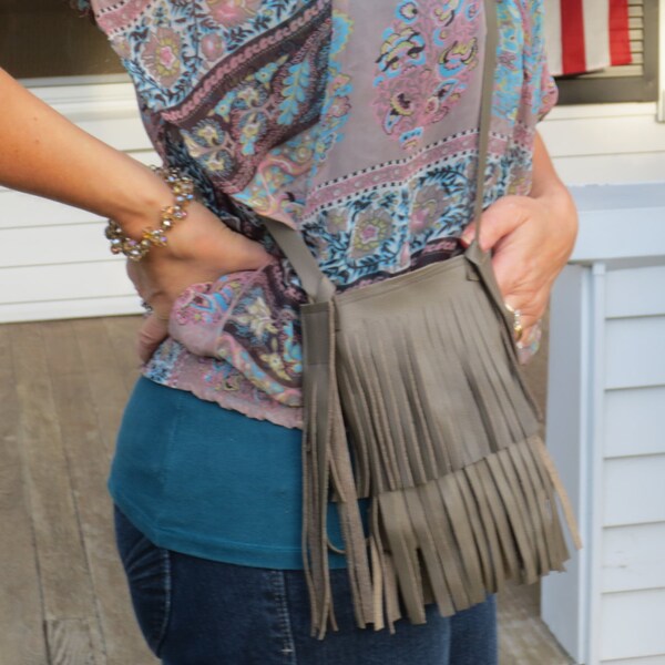 Cell Phone Leather Fringe Pouch by Arlettemichelle