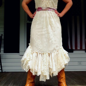 Bohemian Lace Ruffle Dress Made in the USA By Arlettemichelle.....