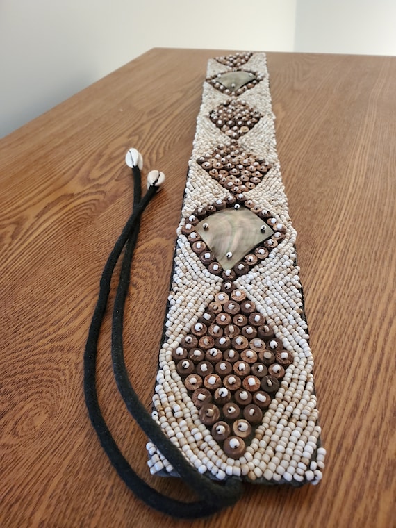 Vintage Hand Sewn bead Beaded Southwestern Belt