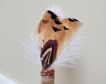 Hand Made Feather Boutonniere