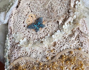 Butterfly Garden Lace Pouch Bag