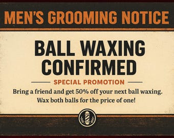 Ball Waxing Appointment Prank Postcard - Sent Anonymously To Your Victim