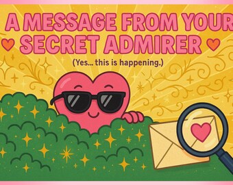 Secret Admirer Confession - Funny Prank Postcard – Sent Anonymously