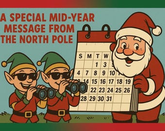 Mid-Year Reminder Postcard from Santa – He’s Still Watching!
