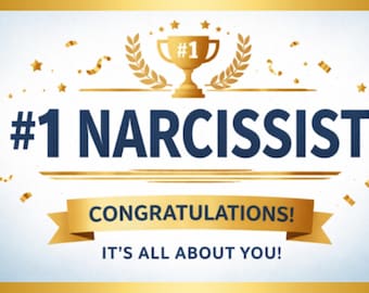 Narcissist #1 Prank Postcard – Bold Roast Joke – Anonymous Prank Mail – Funny Gag Gift – Hilarious Office Humor