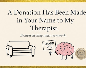 Funny “Donation to My Therapist” Prank Postcard – Anonymous Gag Mail – Holiday Joke Gift for Friends, Coworkers, or Family
