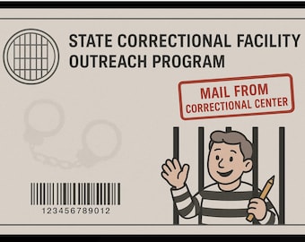 Funny Inmate Pen-Pal Program Confirmation Prank Postcard – Anonymous Revenge Mail Gag Gift