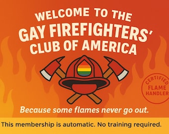 Gay Firefighters Of America Prank Postcard - Sent Anonymously To Your Victim