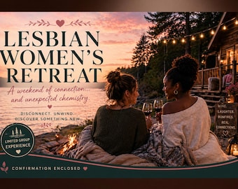 Lesbian Women’s Retreat Confirmation Prank Postcard – Funny Fake Booking Notice – Anonymous Mystery Mail Gag – Awkward Mail Surprise