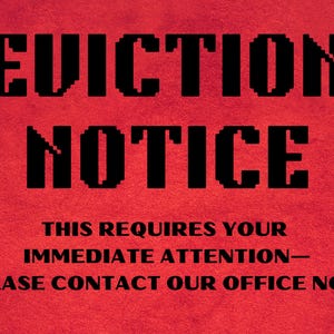 Eviction Notice Prank Postcard - Sent Anonymously To Your Victim