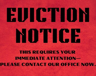 Eviction Notice Prank Postcard - Sent Anonymously To Your Victim