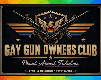 Gay Gun Owners Club Prank Postcard – Funny Membership Notice – Anonymous Joke Mail – Confusing Surprise Card