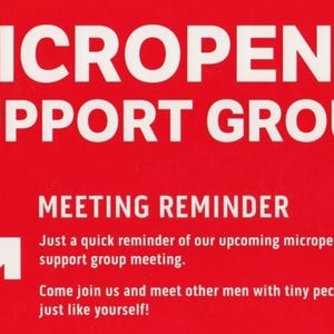 Mikropenis Selbsthilfegruppe Prank Postkarte - Anonym an Ihr Opfer gesendet