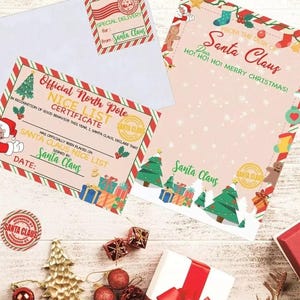 Carta manuscrita personalizada de Papá Noel y certificado de lista de buenos amigos personalizado