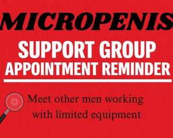 Micropenis Support Group Prank Postcard - Sent Anonymously To Your Victim
