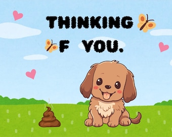 Thinking F*** YOU - Pile of Poop Prank Postcard -  Sent Anonymously To Victim
