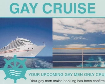 Your Upcoming Gay Cruise Confirmation Prank Postcard - Sent Anonymously To Your Victim