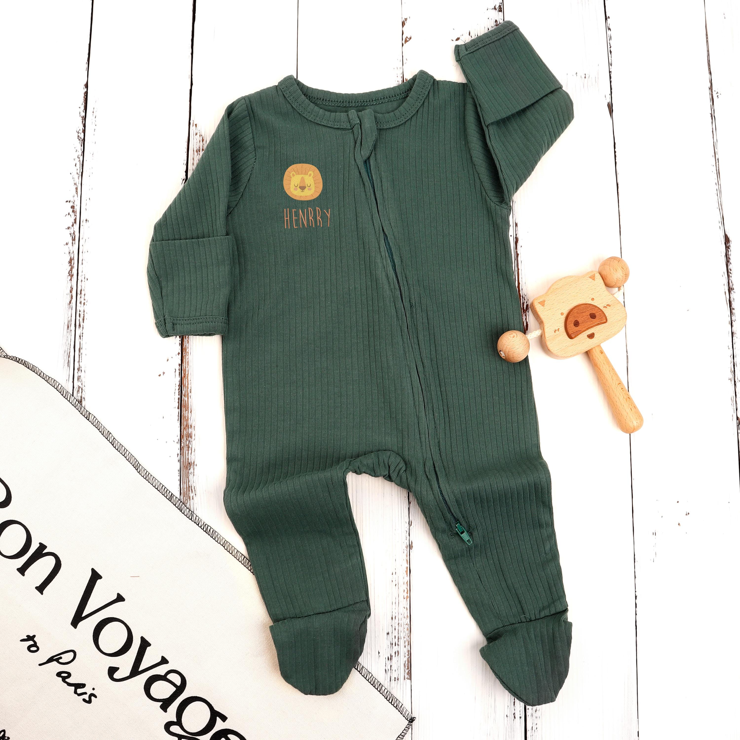 Newborn Baby Boy Football Onesie - Game Day Long Sleeve Romper With Embroidery Fall Winter Outfit
