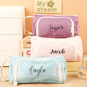 Personalized Zipper Pencil Pouch,Multi-Layer Pen Pouch,Macaron Colors Large Capacity Pen Organizer Pouch,Pencil Case,Back To School