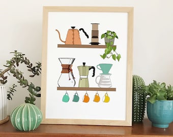 Coffee print - illustrated wall art
